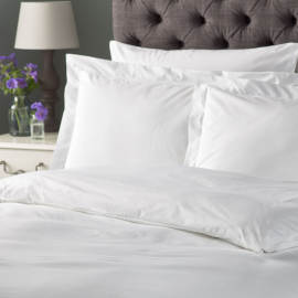 200 Thread Count Percale Plain White Super King Duvet Cover - 264 x 228cm