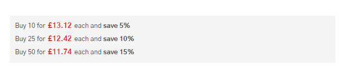 Multi-quantity discounts at Vision Linens