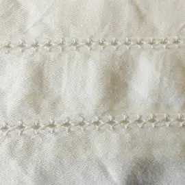 300 Thread Count 100% Cotton Plain Sateen White Double Duvet Cover with Picotting Design - 200 x 200cm