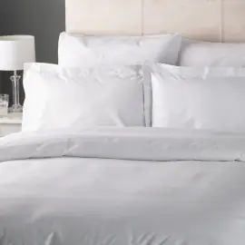V130 100% Cotton Plain White Extra Long Duvet Cover