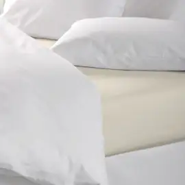 144 Thread Count Polycotton Single Flat Sheet Cream