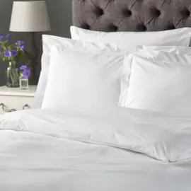200 Thread Count Percale Plain White Super King Duvet Cover - 264 x 228cm