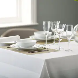 V Polyester White Satin Band Napkin