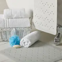 Non-slip rubber bath mats in two sizes