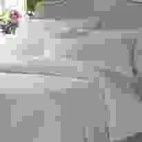 White satin stripe flame retardant single duvet cover